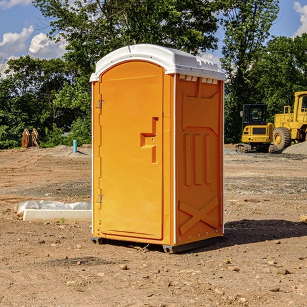 how often are the portable restrooms cleaned and serviced during a rental period in Oil Springs